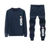 fendi tracksuit set ensemble de survetement regular fit fendi round neck blue